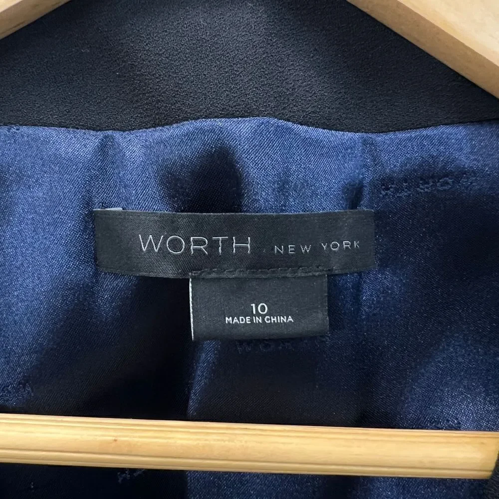 Worth New York Navy Evening Jacket Embellished Size 10 - Picture 4 of 7